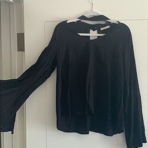 Long-Sleeve Black Blouse